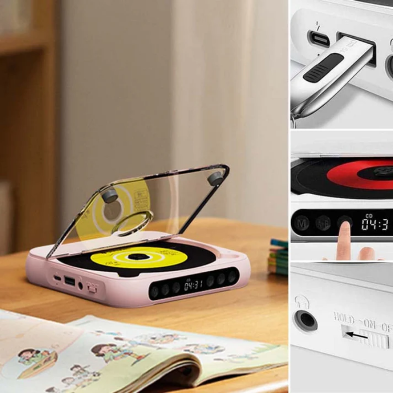 KlarTone CD™ – Trådløs Bærbar CD-Afspiller med Bluetooth