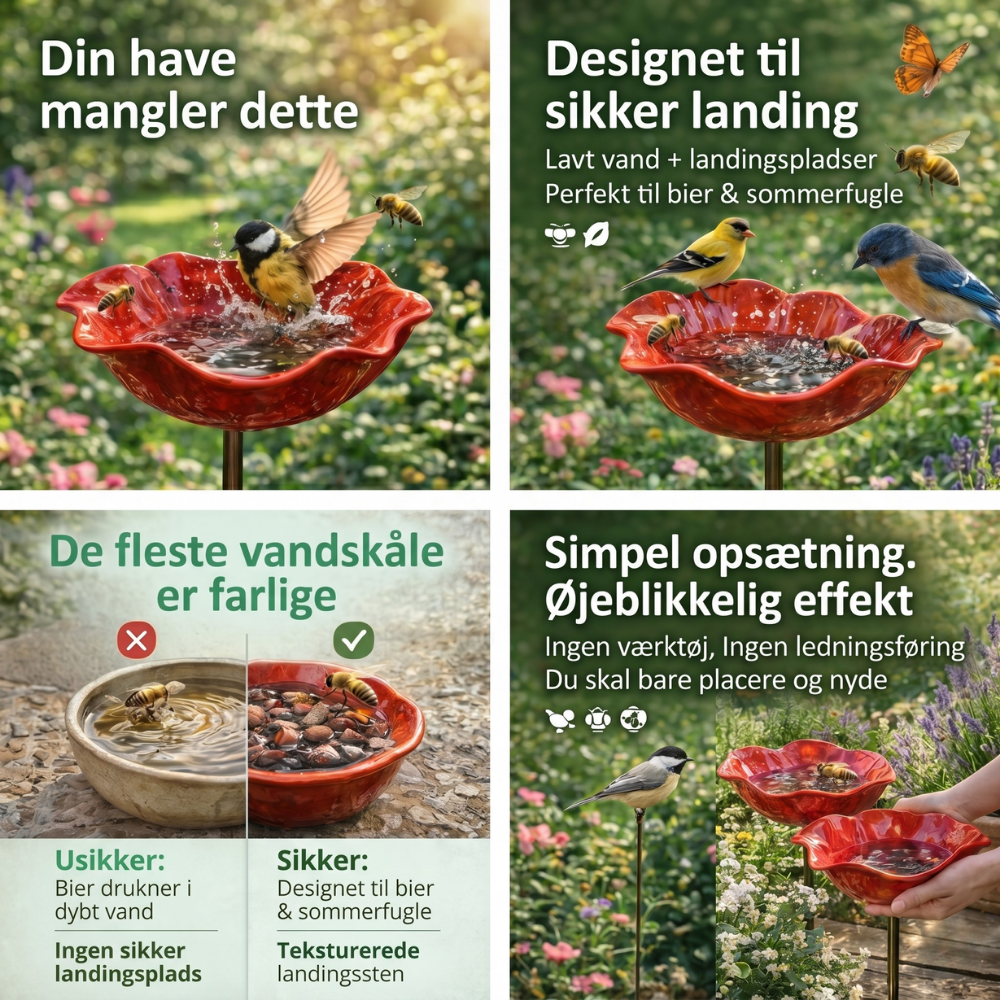 AviFlora™ – Botanisk Vandstation til Fugle, Bier & Sommerfugle