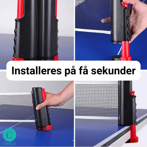 BordBattlen™ – Portabelt bordtennissæt med udtrækkeligt net, bat og bolde