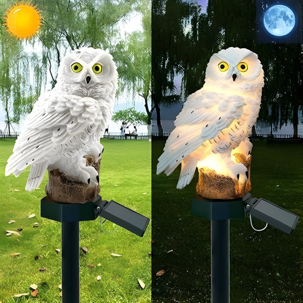 LysFugl™ – Solcelledrevet Uglelampe til Haven