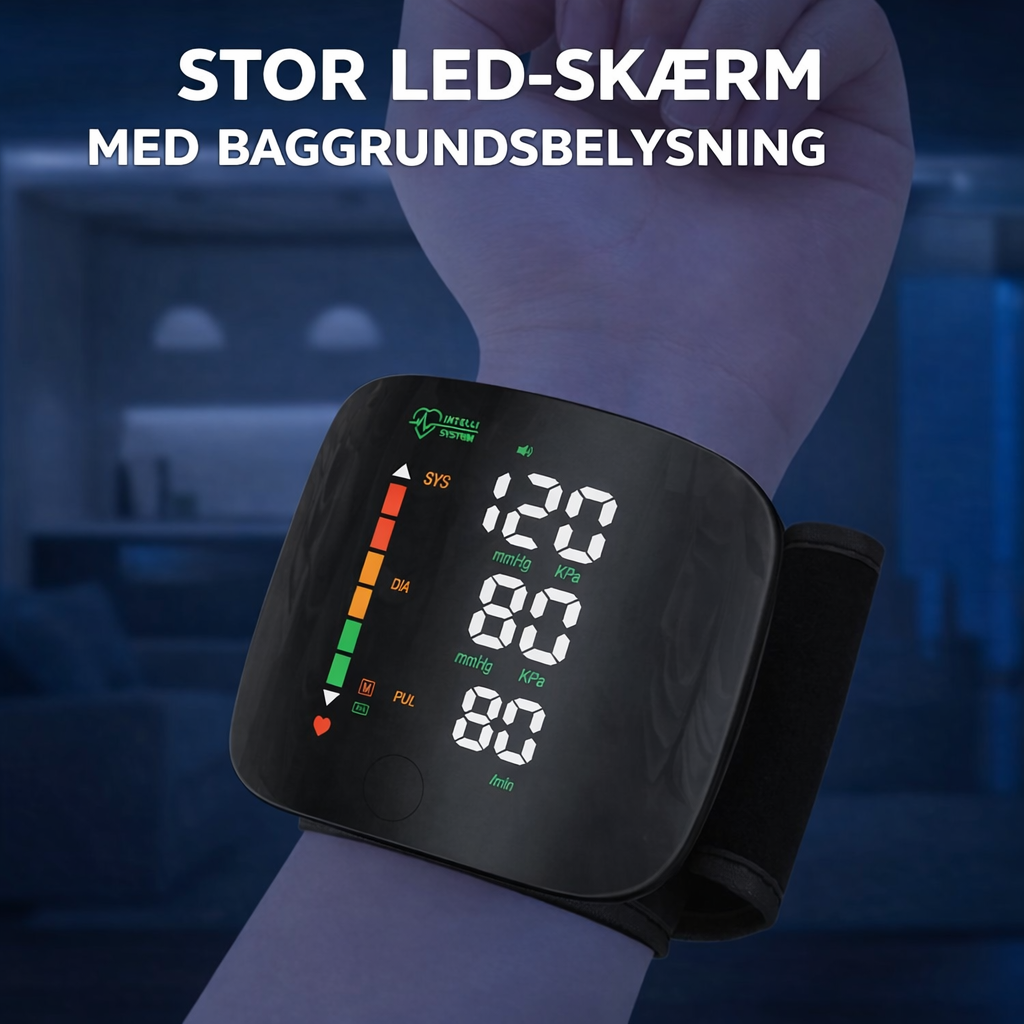 KlarPuls™ | Sikker kontrol over dit blodtryk – blodtryksmåler til håndled