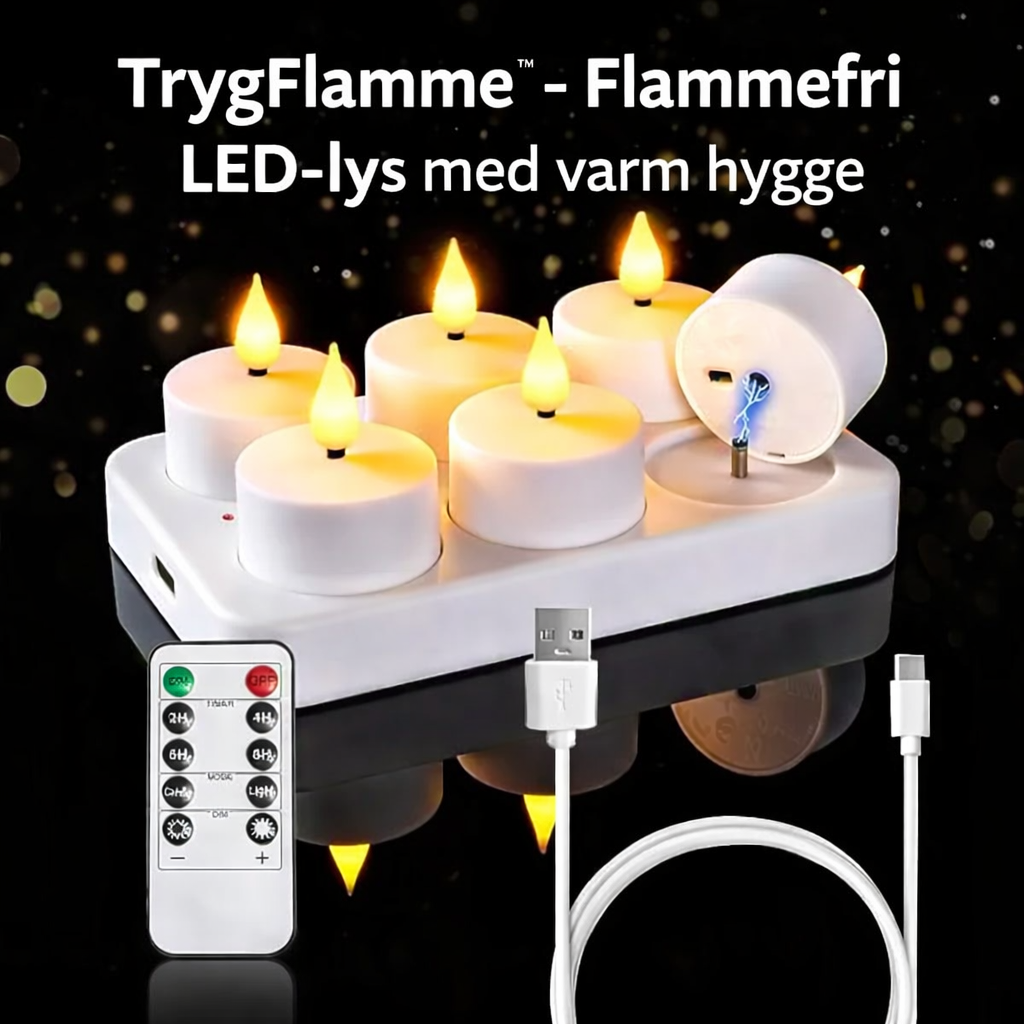 TrygFlamme™ - Flammefri LED-lys med varm hygge