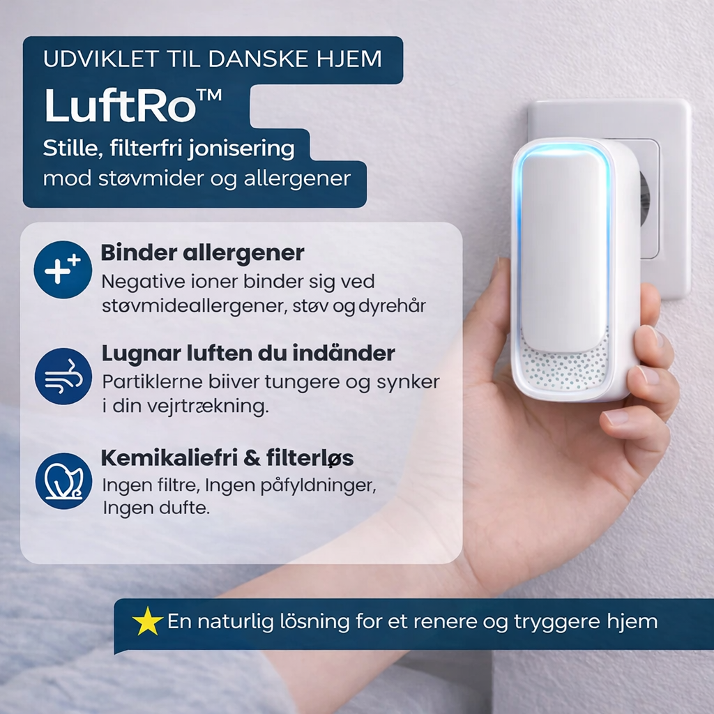 LuftRo™ – Kompakt luftjoniserer til friskere luft i hjemmet