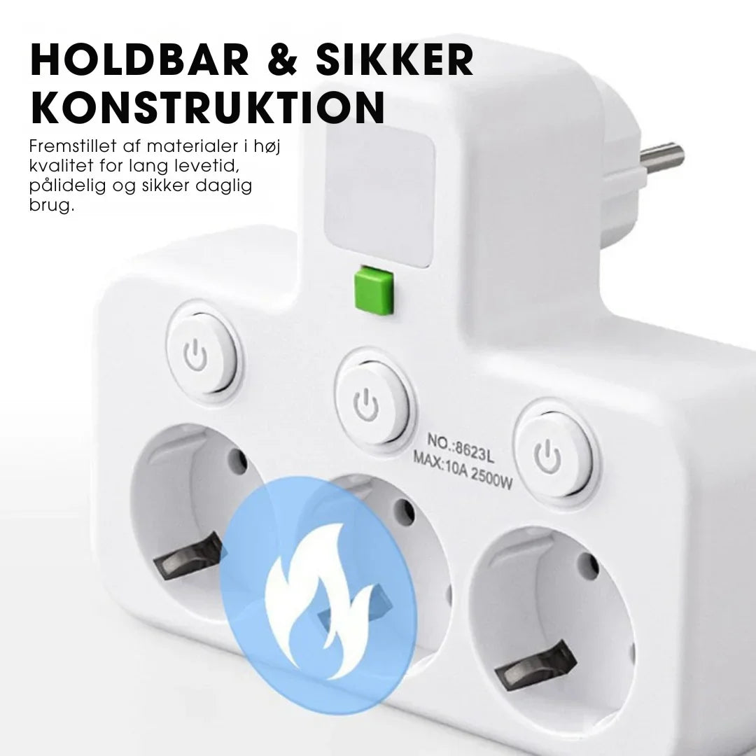 StrømHub™ – Alt-i-én stikdåse med USB-opladning og blødt natlys